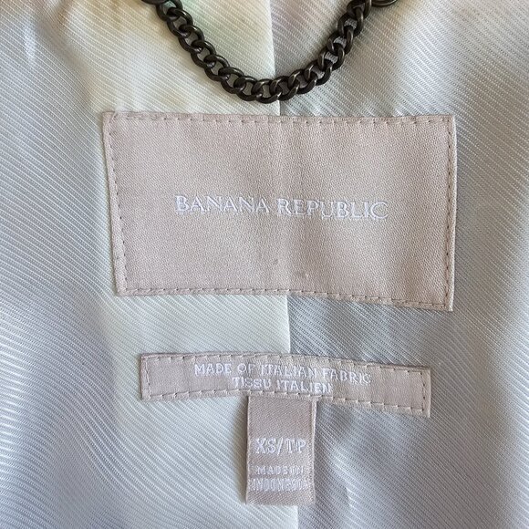 Banana Republic Camel Wool Toggle Coat Overcoat With Leather Accents Size XS - Picture 9 of 12